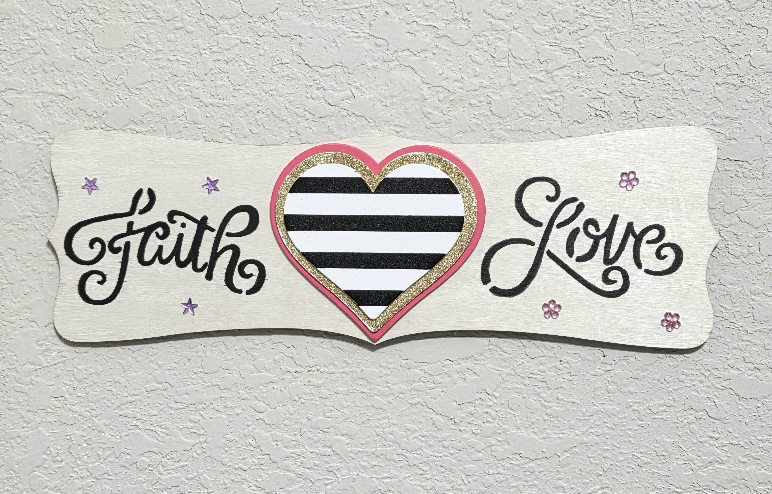 Exclusive 1-of-1 Handmade "Faith & Love" Wood Wall Art – From Kelly Ann Designs