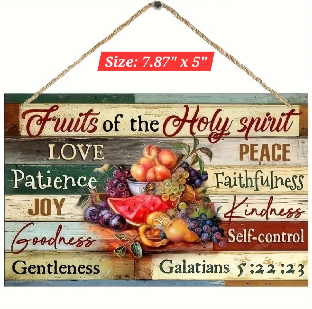 Faith-Based Thin Wood Sign - The Fruits of the Spirit