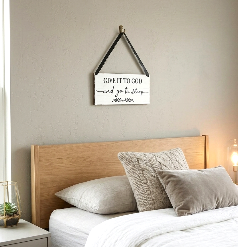 Faith-Based "Give It to God" Wood Hanging Sign – 8" x 4"