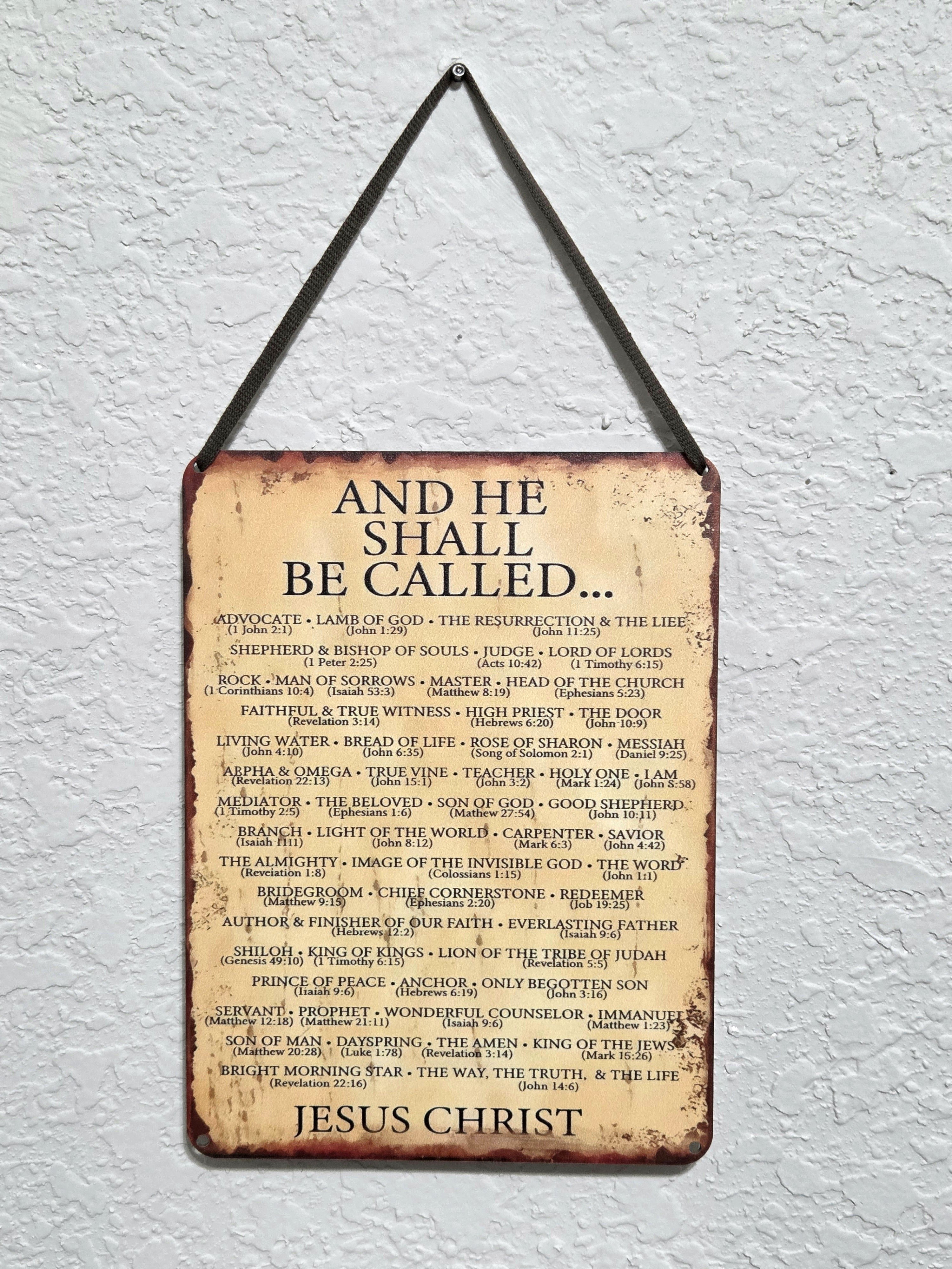 Faith-Based "Names of Jesus Christ" Vintage-Style Mini Sign