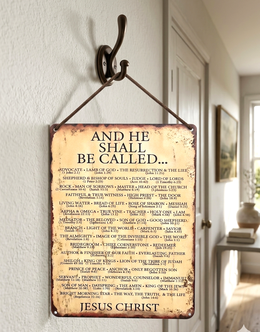 Faith-Based "Names of Jesus Christ" Vintage-Style Mini Sign