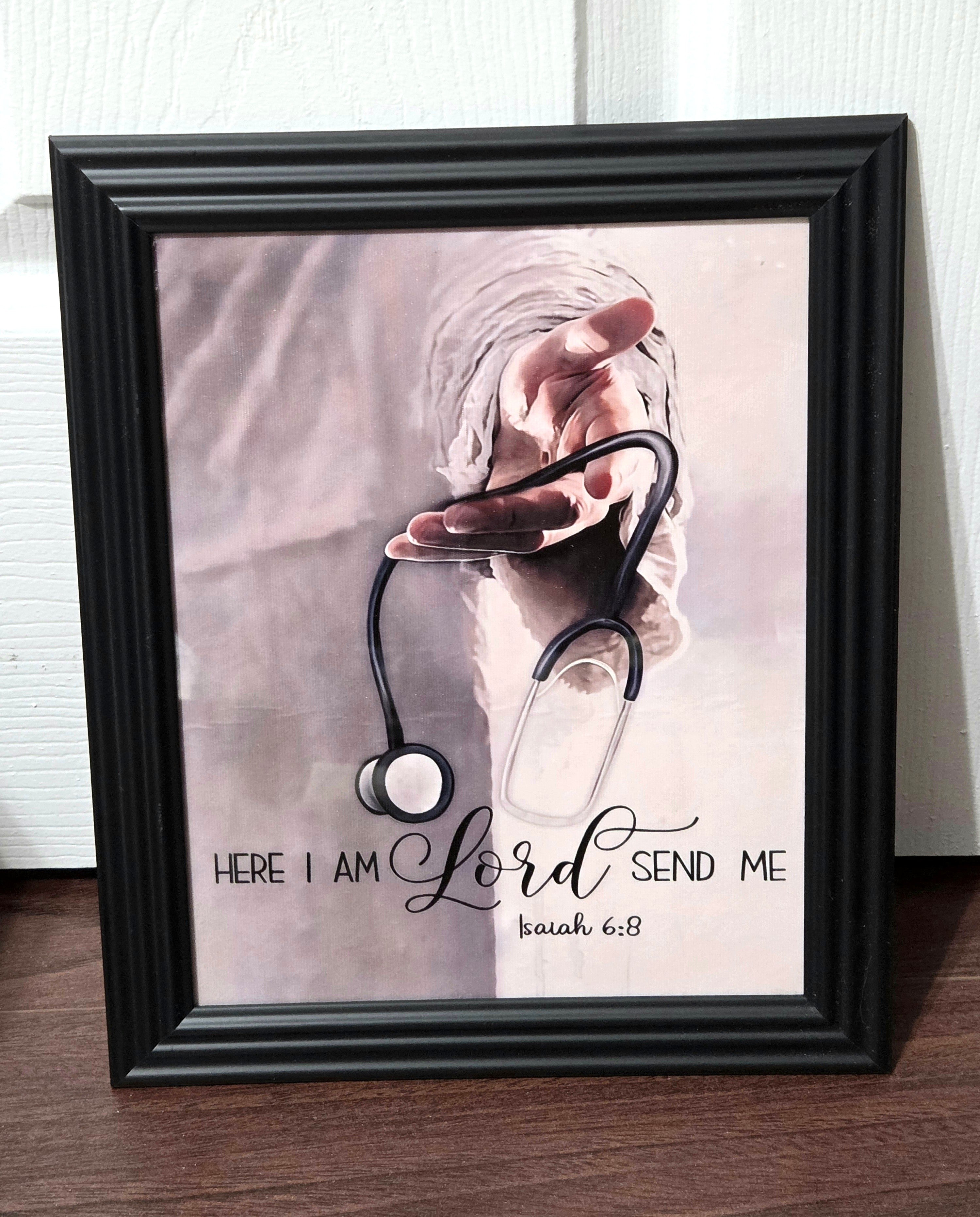 The Calling of a Caregiver: Isaiah 6:8 Framed Faith Print
