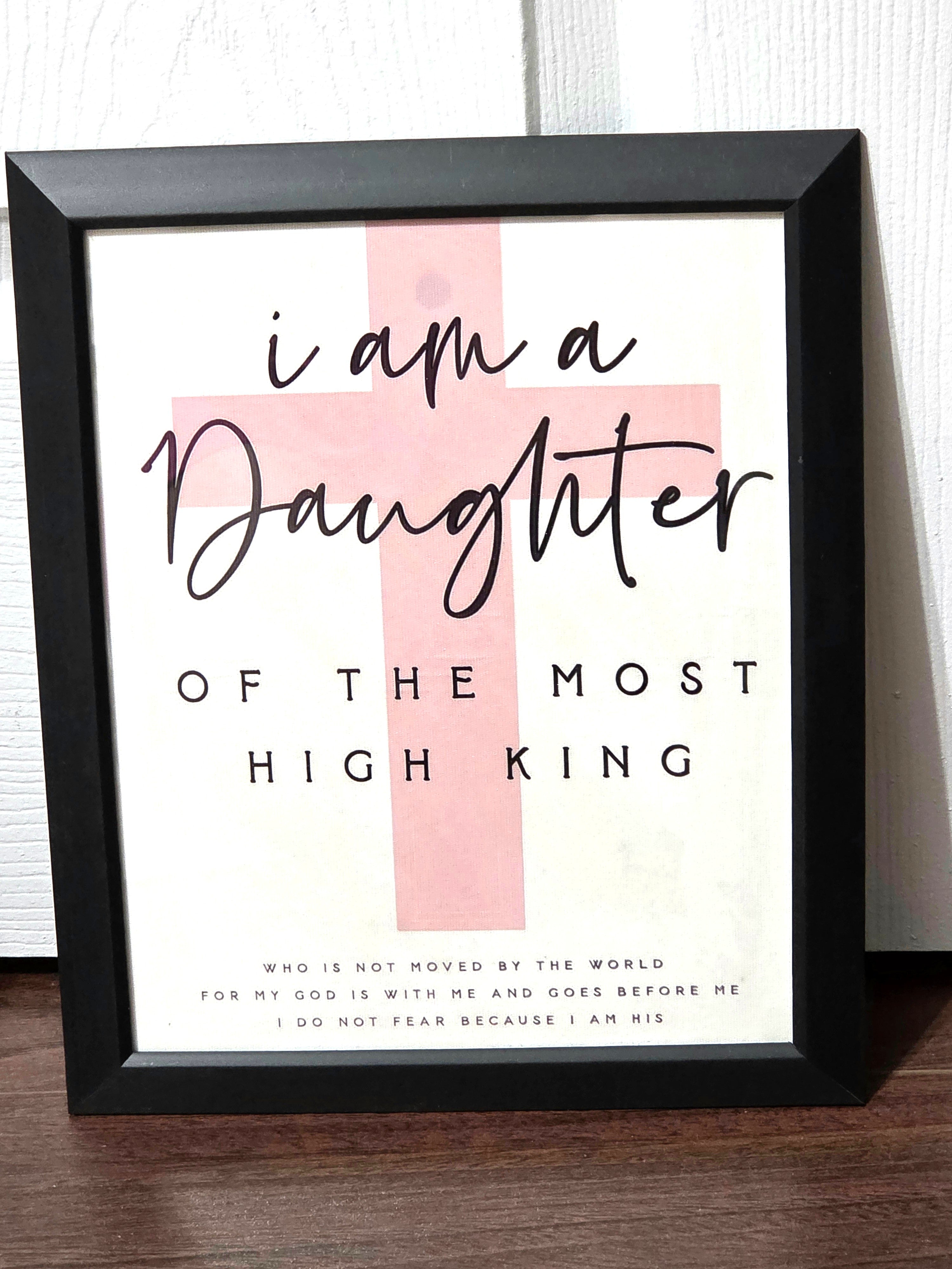 Claim Your Royal Identity: "Daughter of the Most High King" Framed Canvas Decor