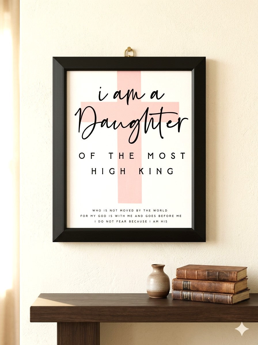 Claim Your Royal Identity: "Daughter of the Most High King" Framed Canvas Decor