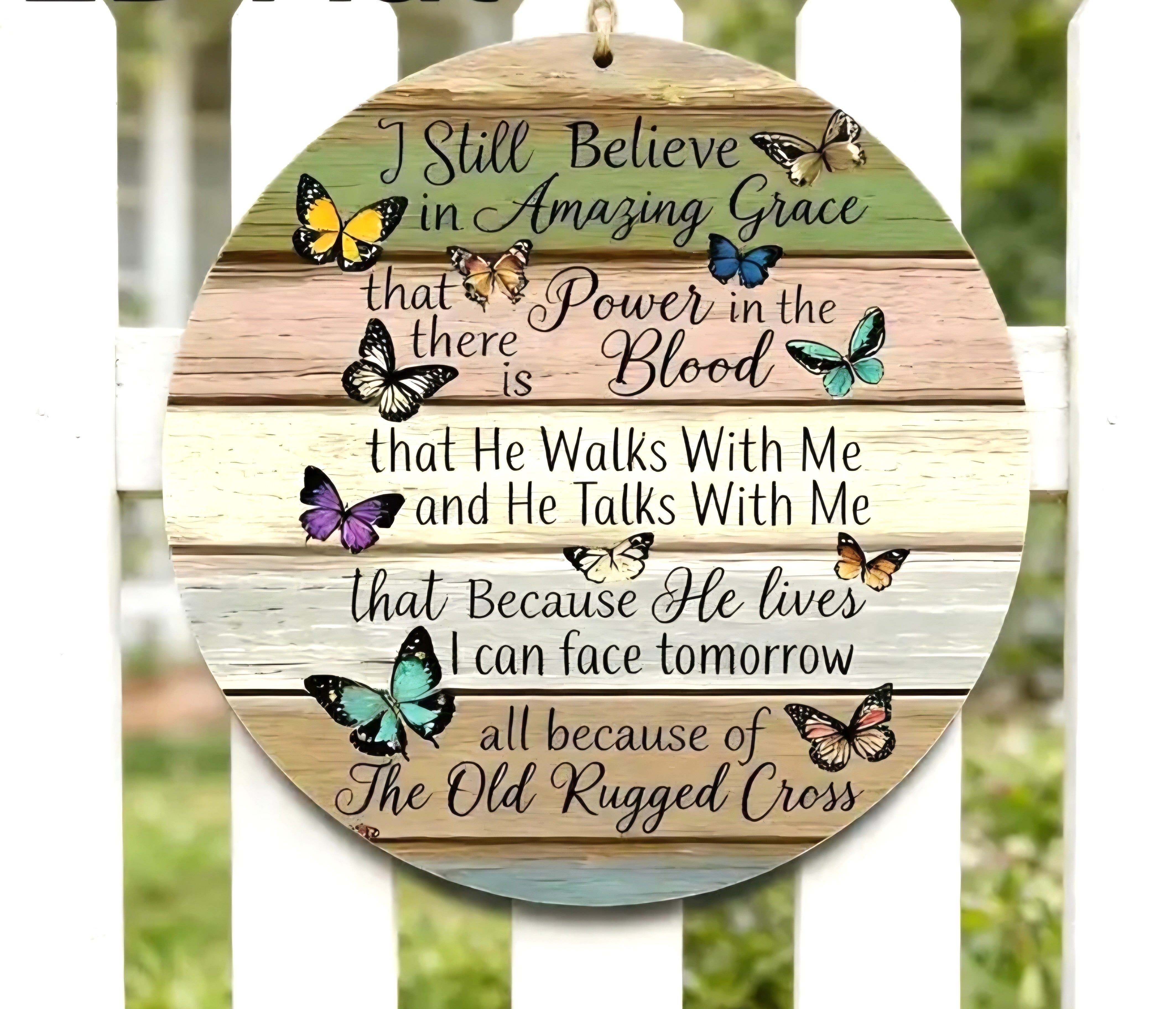 Faith-Based "Hymns of Faith:  Round Mini Sign - 5.85"