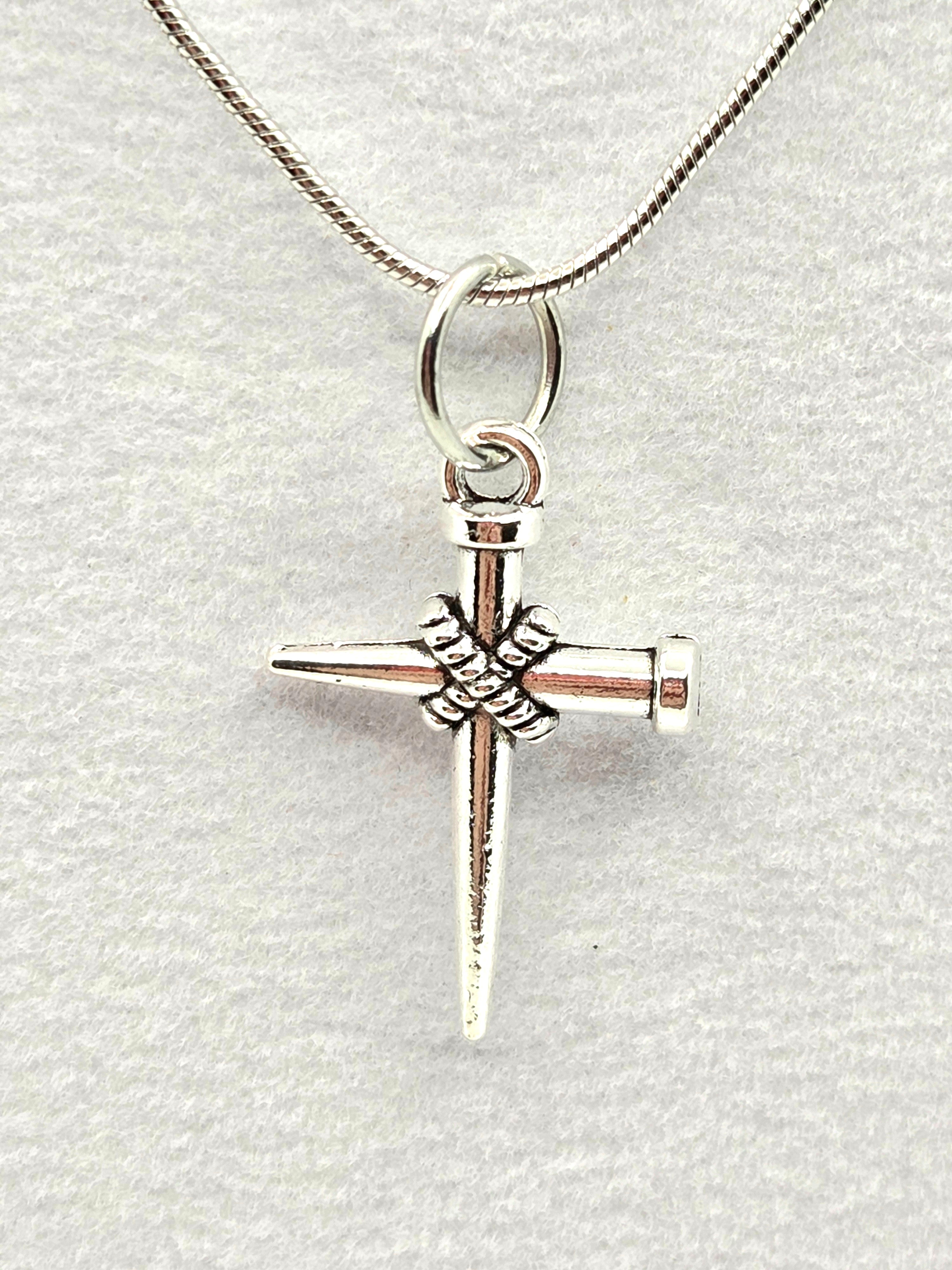 JUST FOR FUN BUNDLE:  Vintage Cross With Nails Necklace & Earrings Set (Faith-based)
