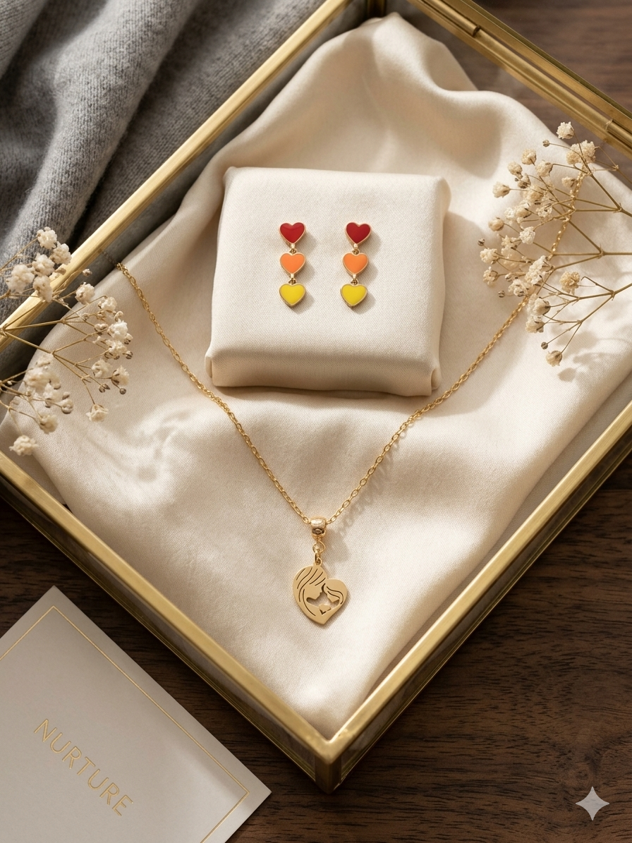 JUST FOR FUN BUNDLE:  JOY of a Mother & Daughter Necklace & Earrings Set