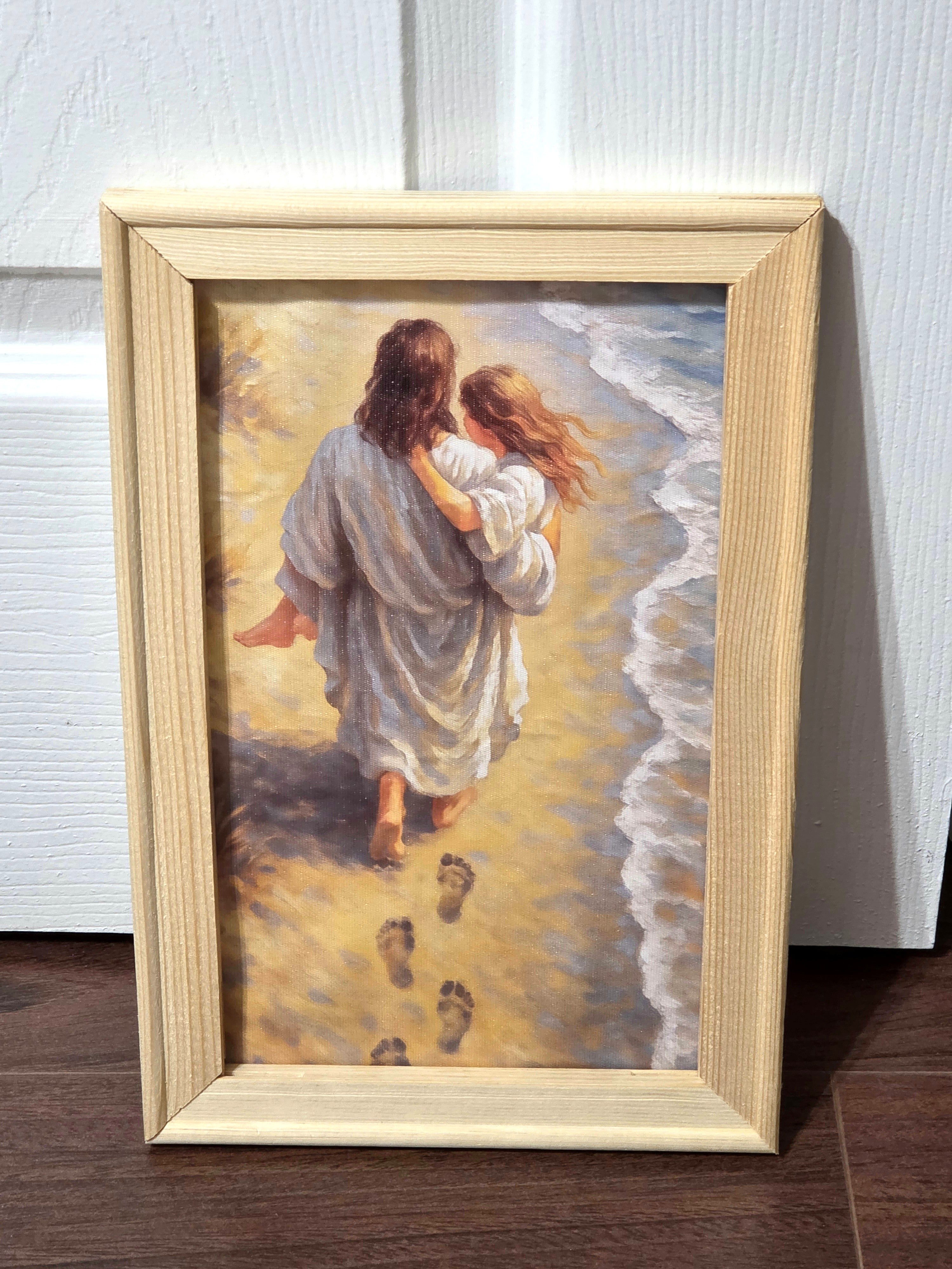 Footprints of Grace – Hand-Framed Canvas Art (Special Edition)