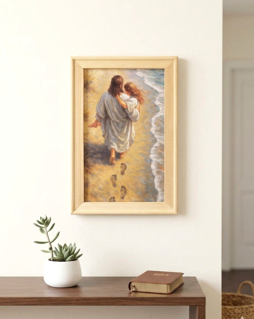 Footprints of Grace – Hand-Framed Canvas Art (Special Edition)