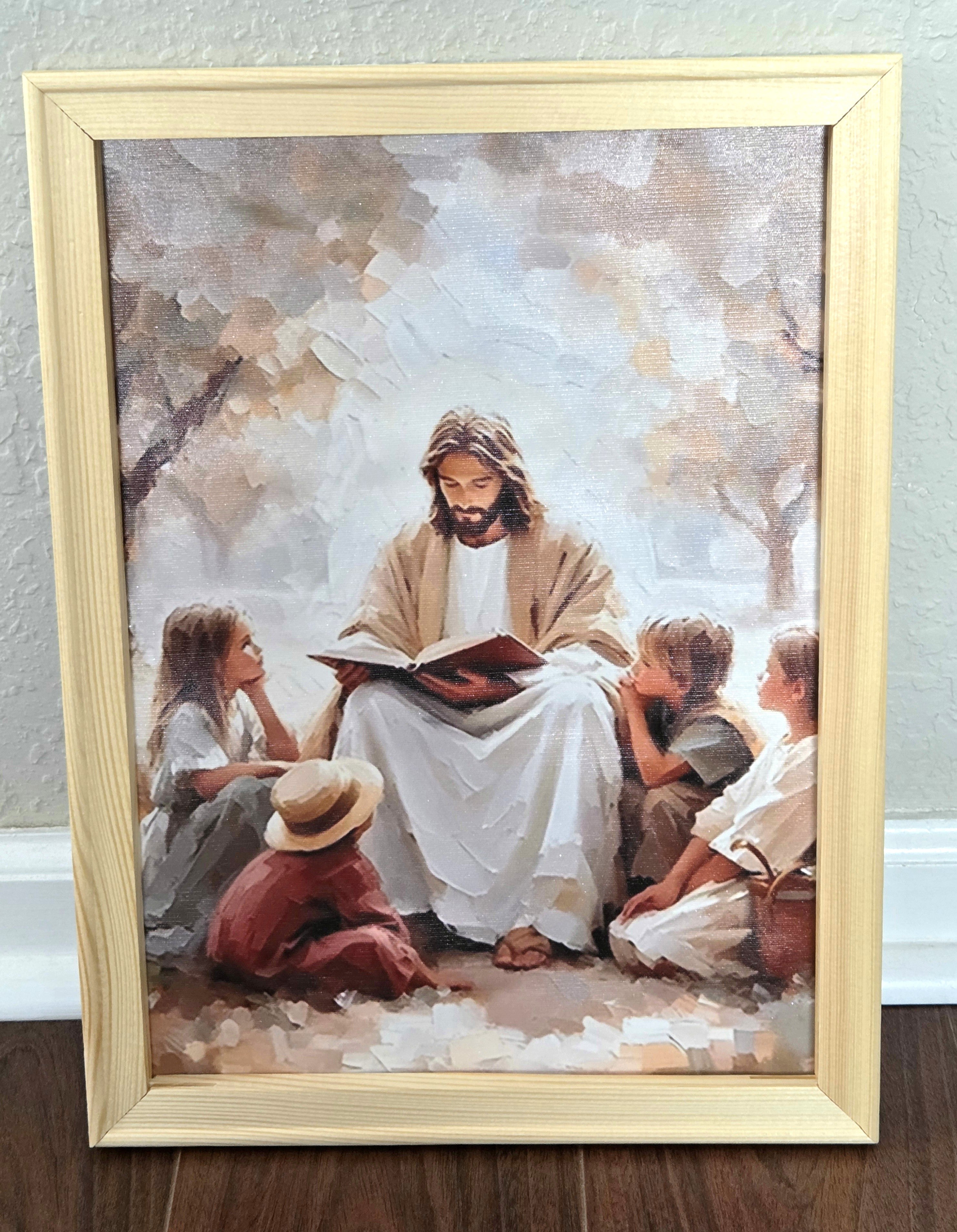 Jesus Welcomes the Children (12"x16" Framed Canvas)
