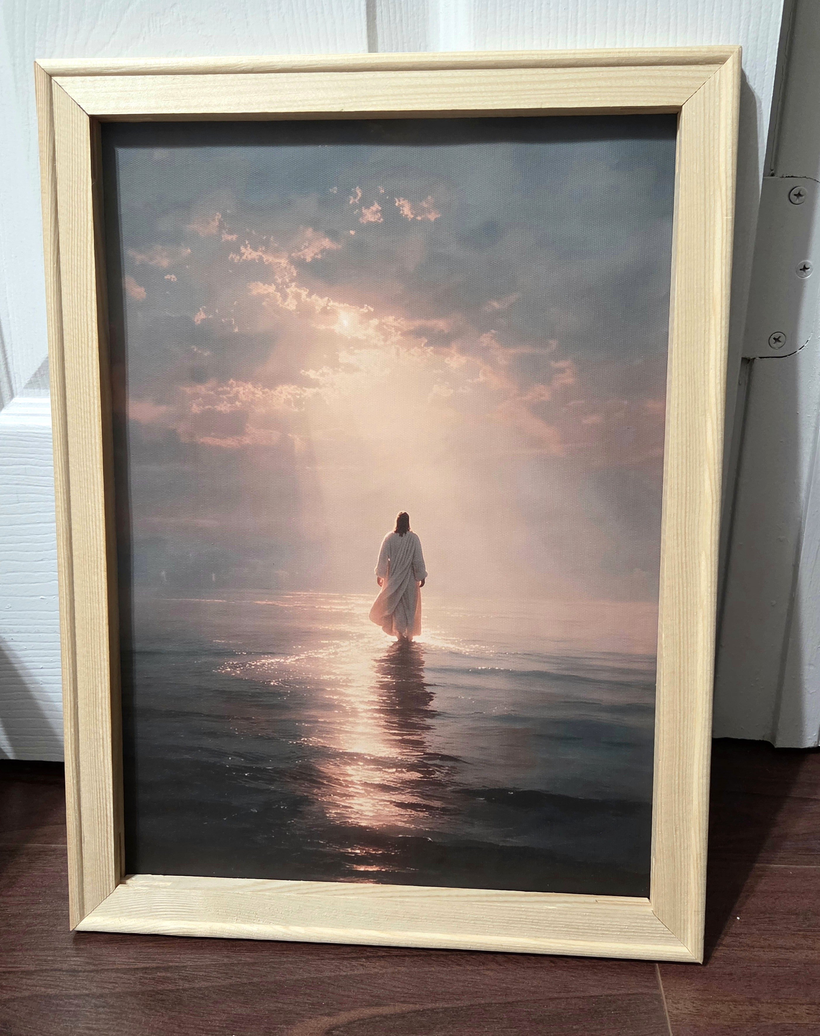 He Treads the Waves Canvas Painting – Divine Drop Collection
