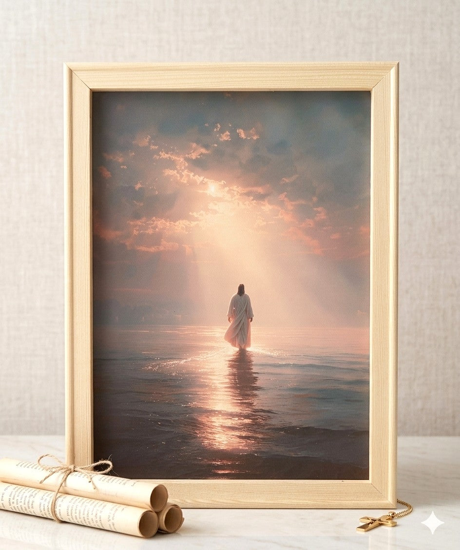 He Treads the Waves Canvas Painting – Divine Drop Collection