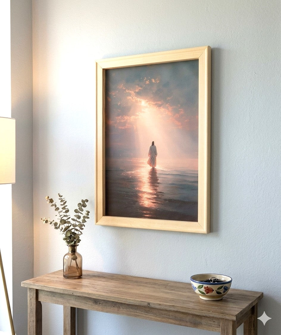 He Treads the Waves Canvas Painting – Divine Drop Collection