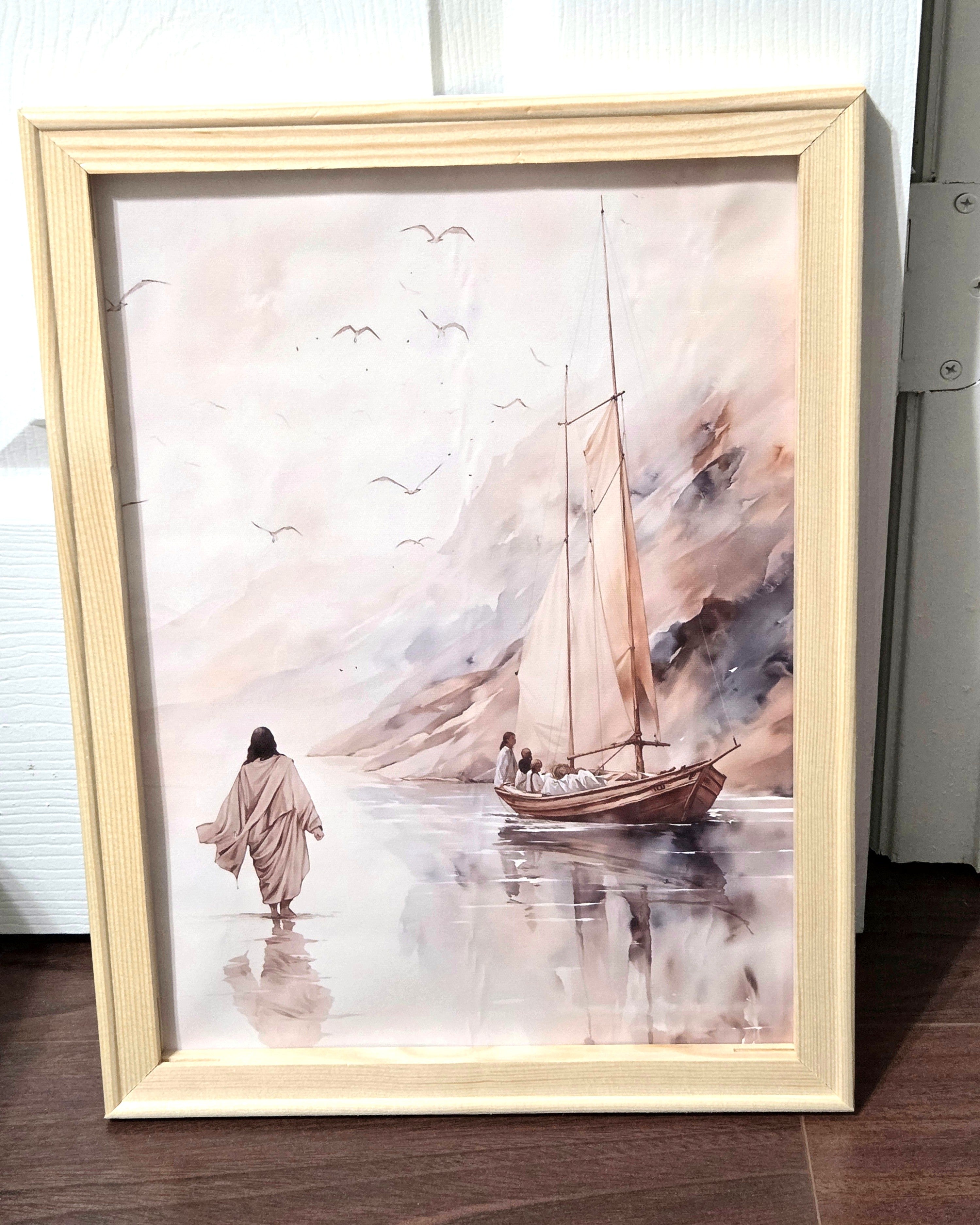 The Great “I Am” Over the Storm - 12"x16" Framed Canvas Painting