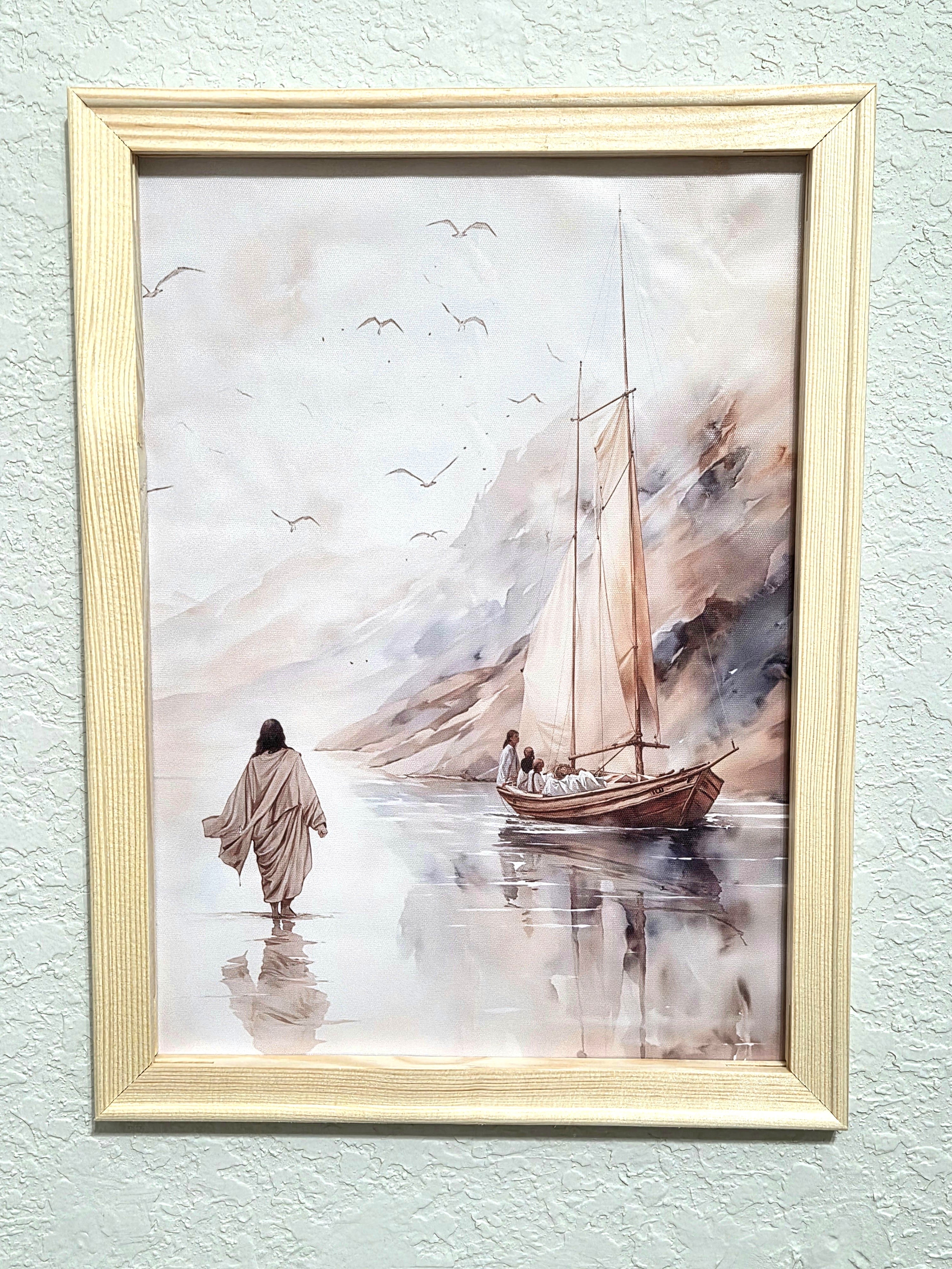 The Great “I Am” Over the Storm - 12"x16" Framed Canvas Painting