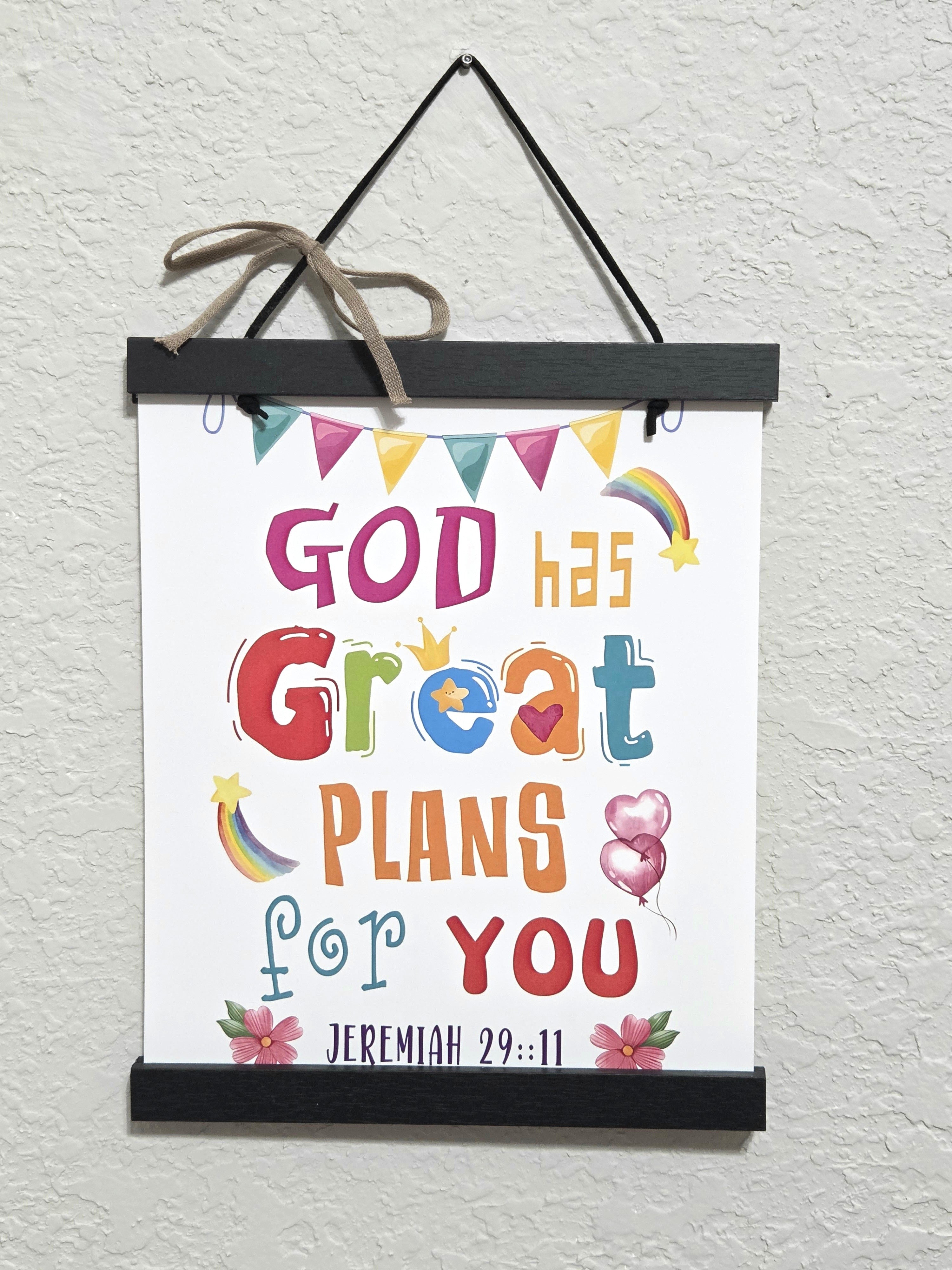 God Has Great Plans For You – Kids Christian Wall Art