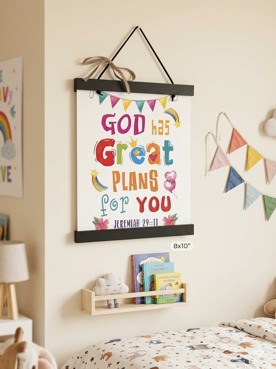 God Has Great Plans For You – Kids Christian Wall Art