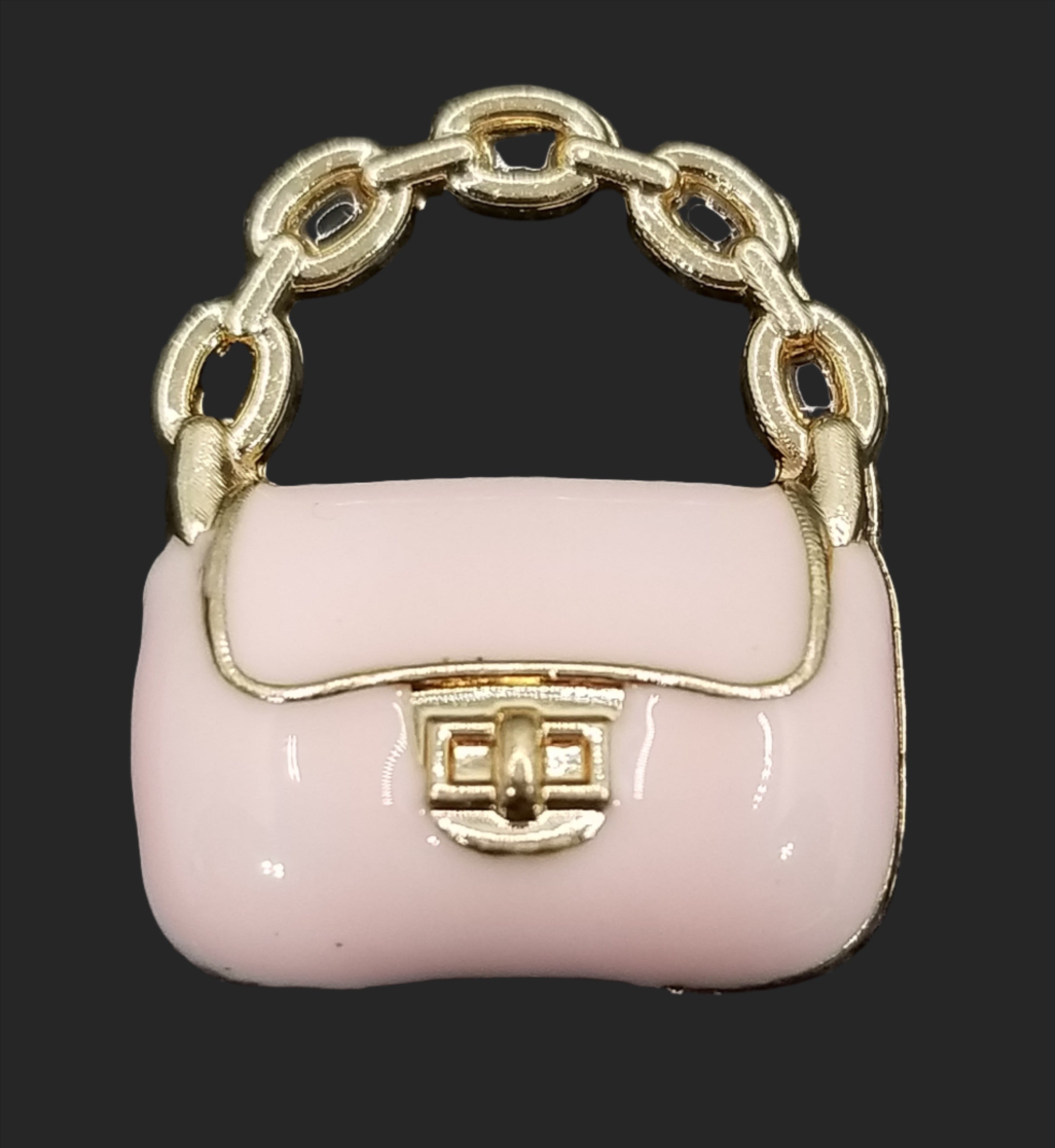 Pink Purse with Gold Chain Handle Dangle