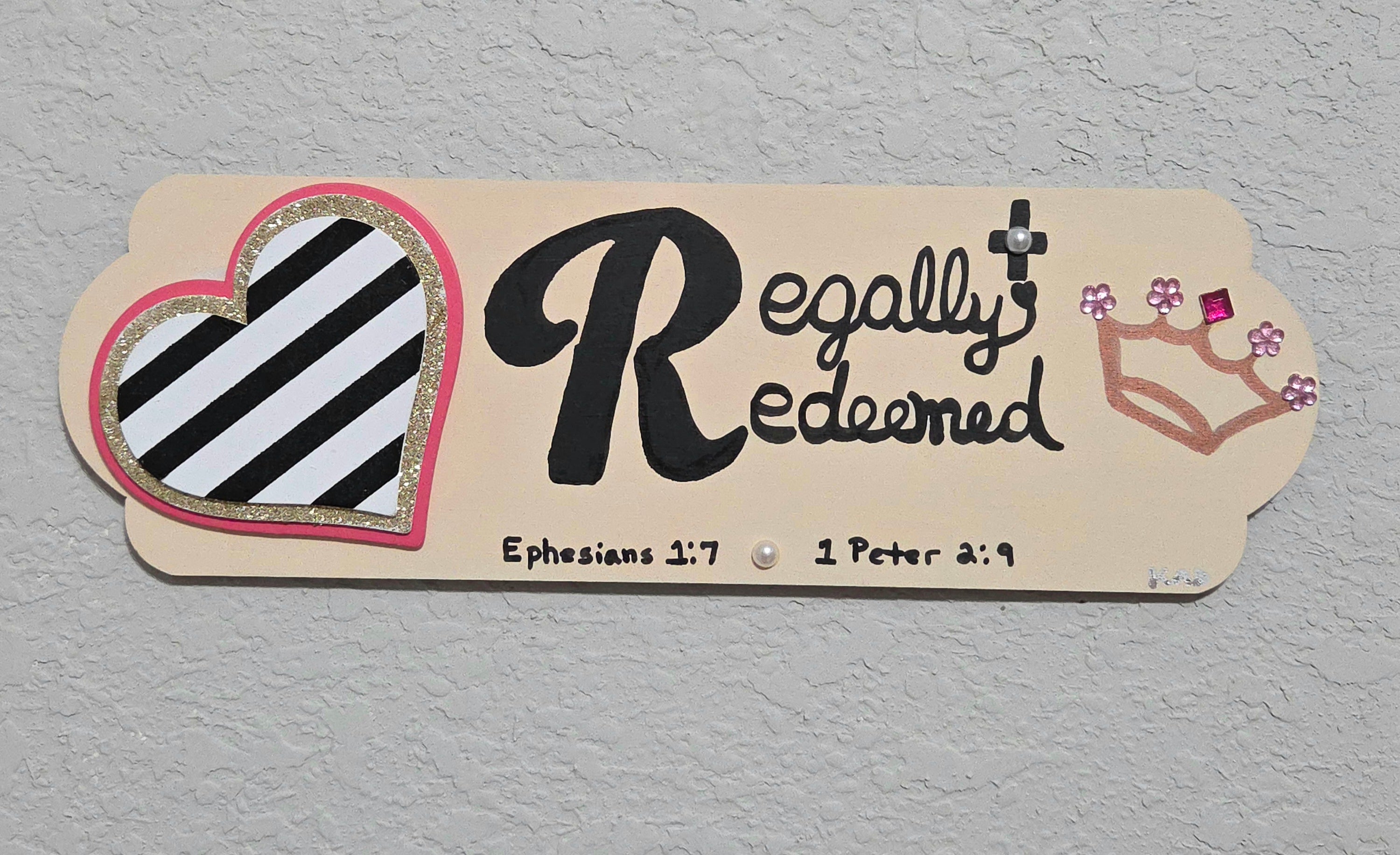 Exclusive 1-of-1 Hand-Lettered "Regally Redeemed" Wood Sign – From Kelly Ann Designs