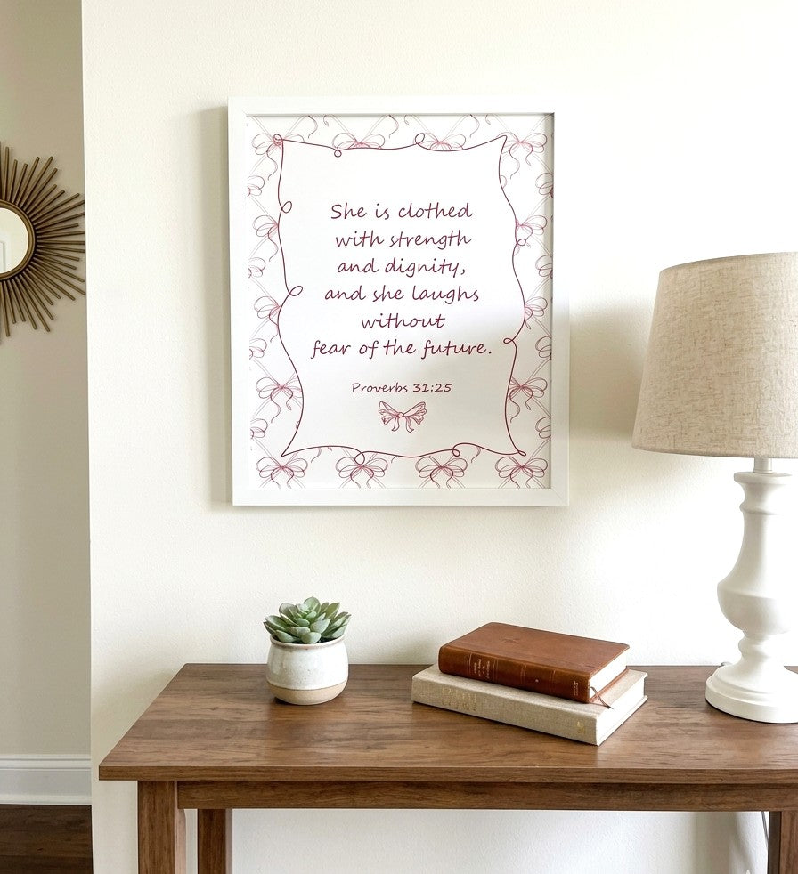 "Strength & Dignity" Framed Proverbs 31 Art Print