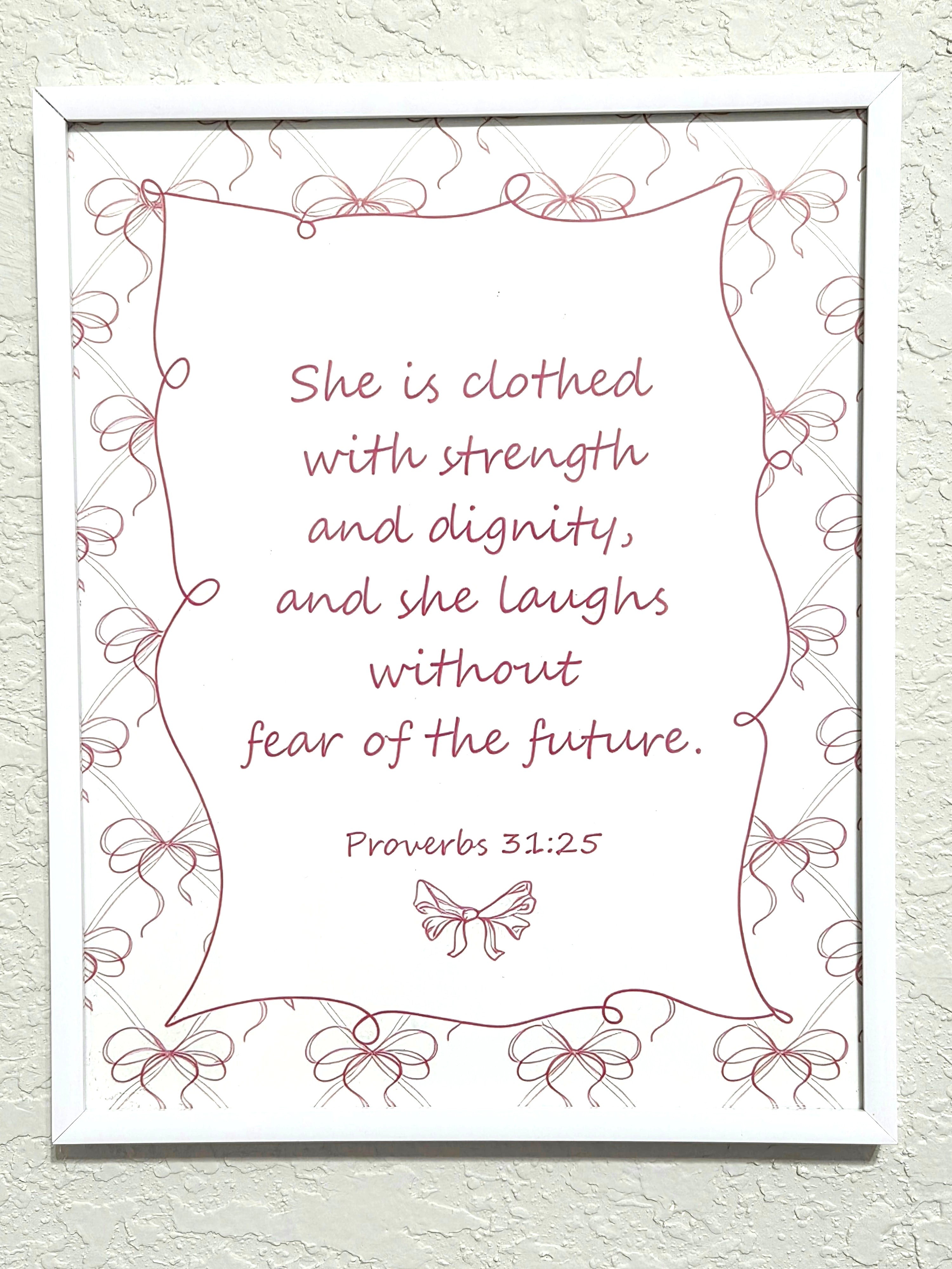 "Strength & Dignity" Framed Proverbs 31 Art Print