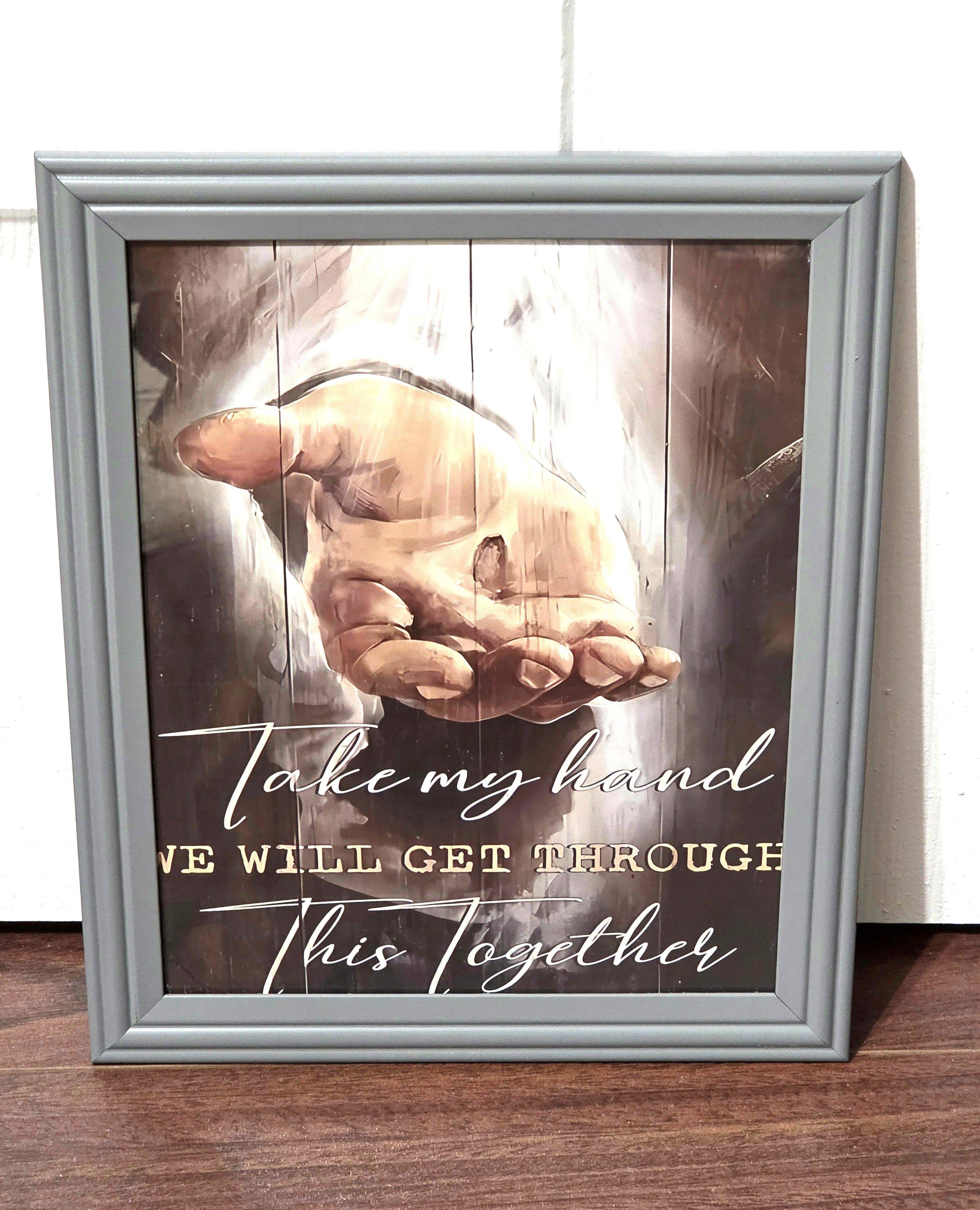 Faith-Based "Take My Hand" – Framed Inspirational Art (8x10) (2 options)
