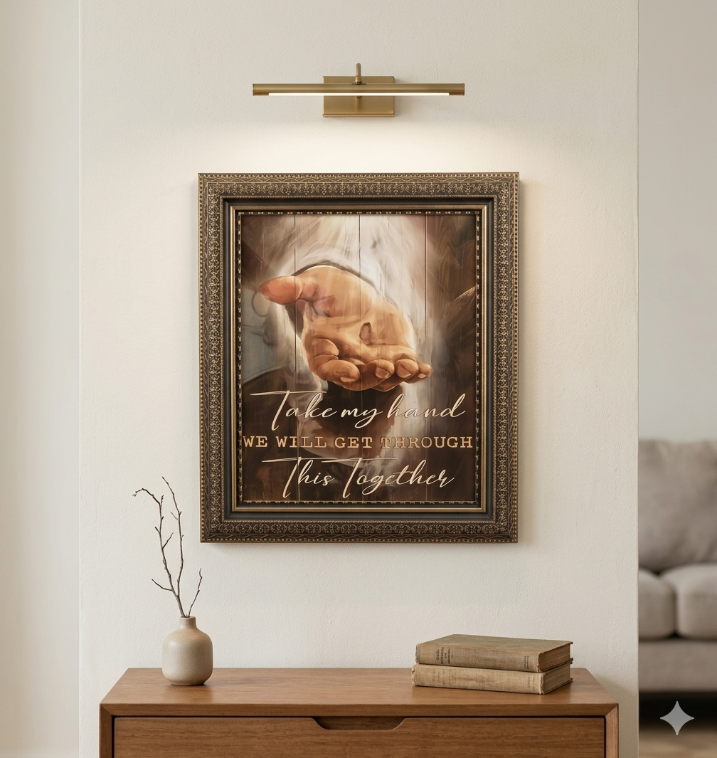 Faith-Based "Take My Hand" – Framed Inspirational Art (8x10)