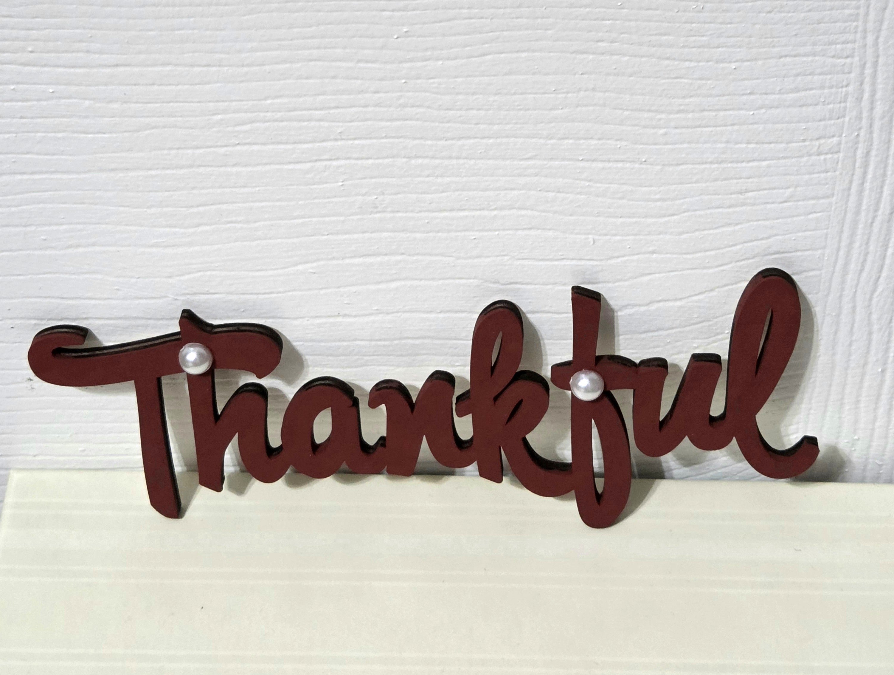 "Thankful" Hand-Painted Script Wood Sign
