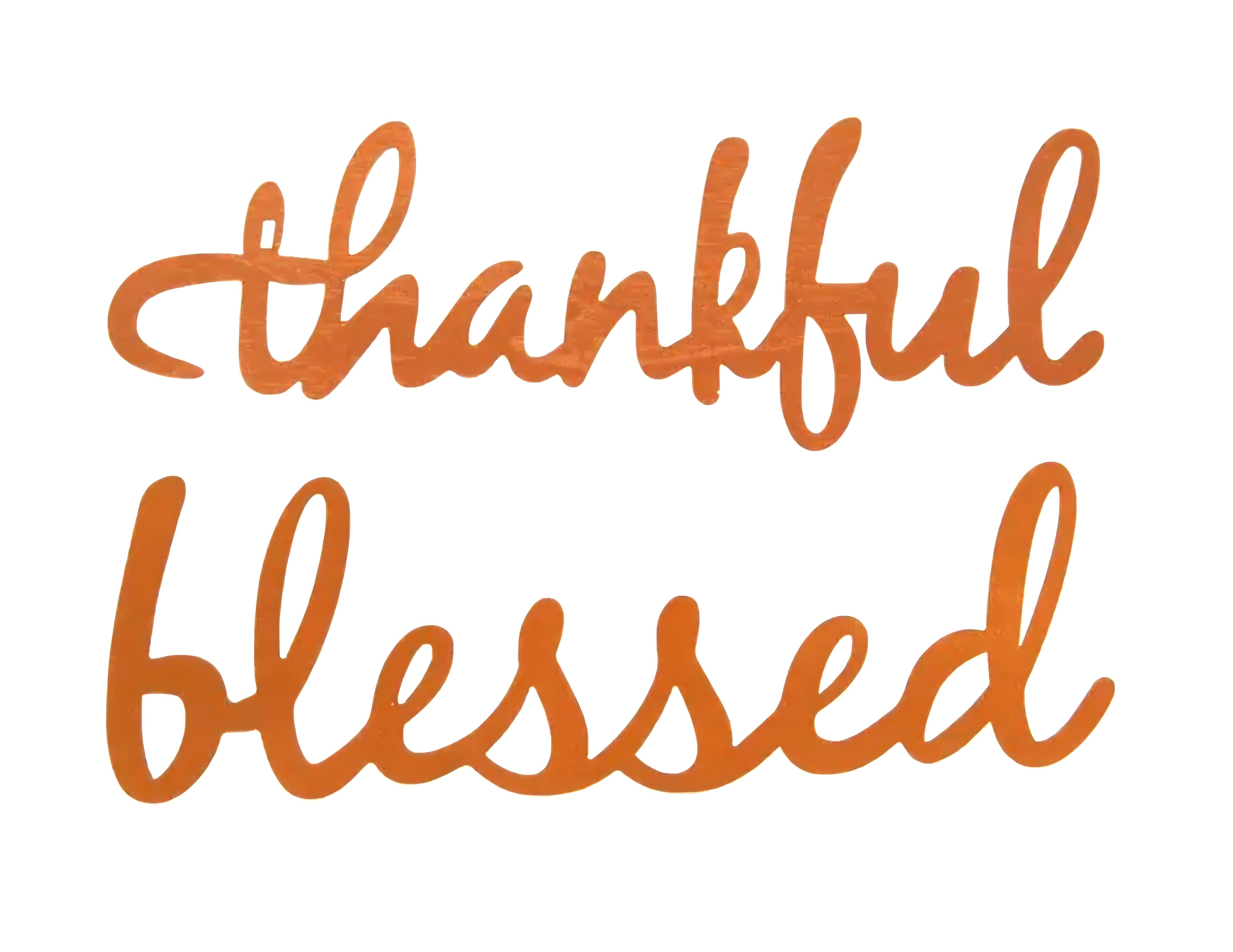 "Thankful" & "Blessed" Metallic Copper Script Wood Signs
