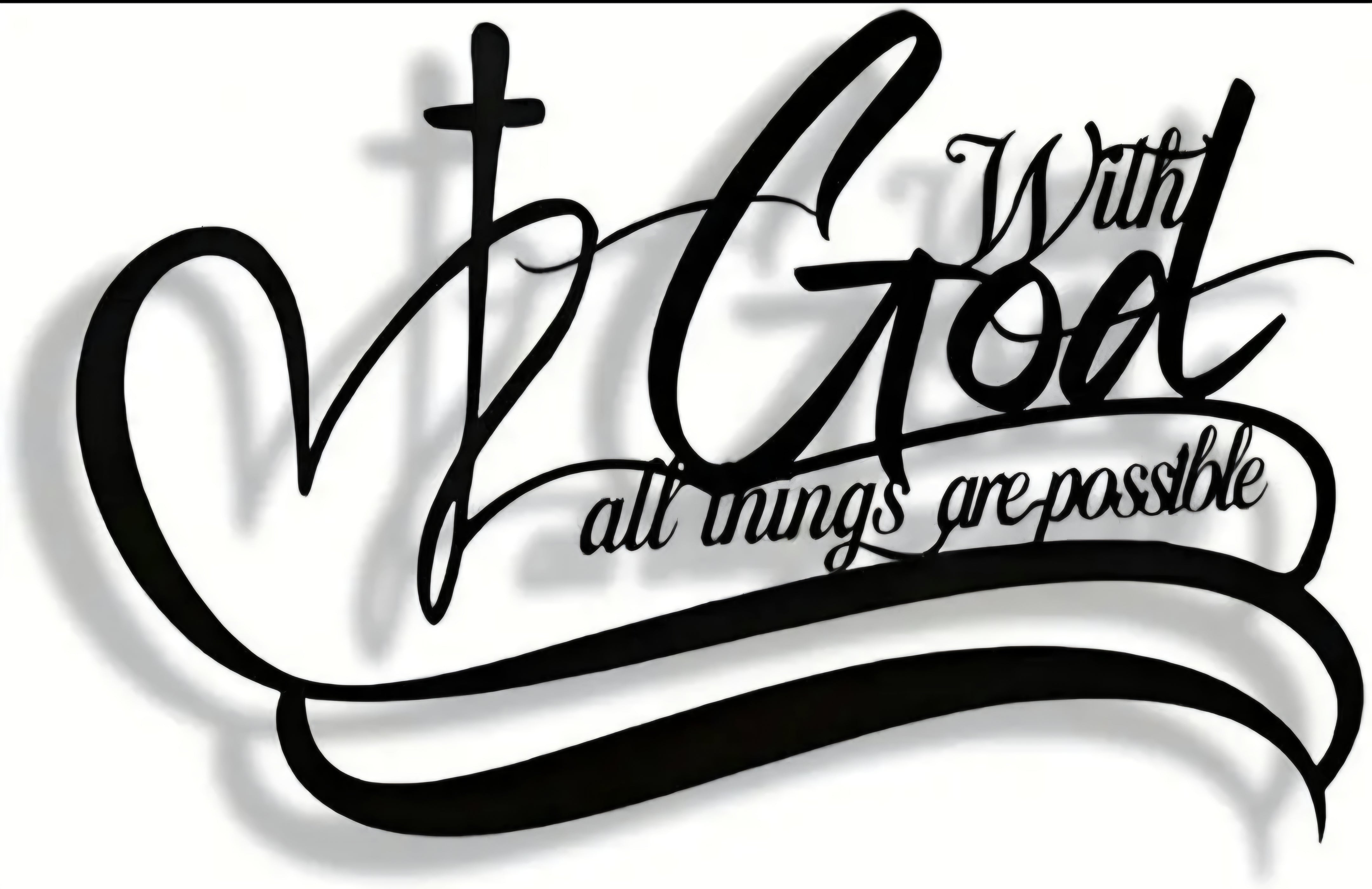 "With God All Things Are Possible" Metal Wall Art