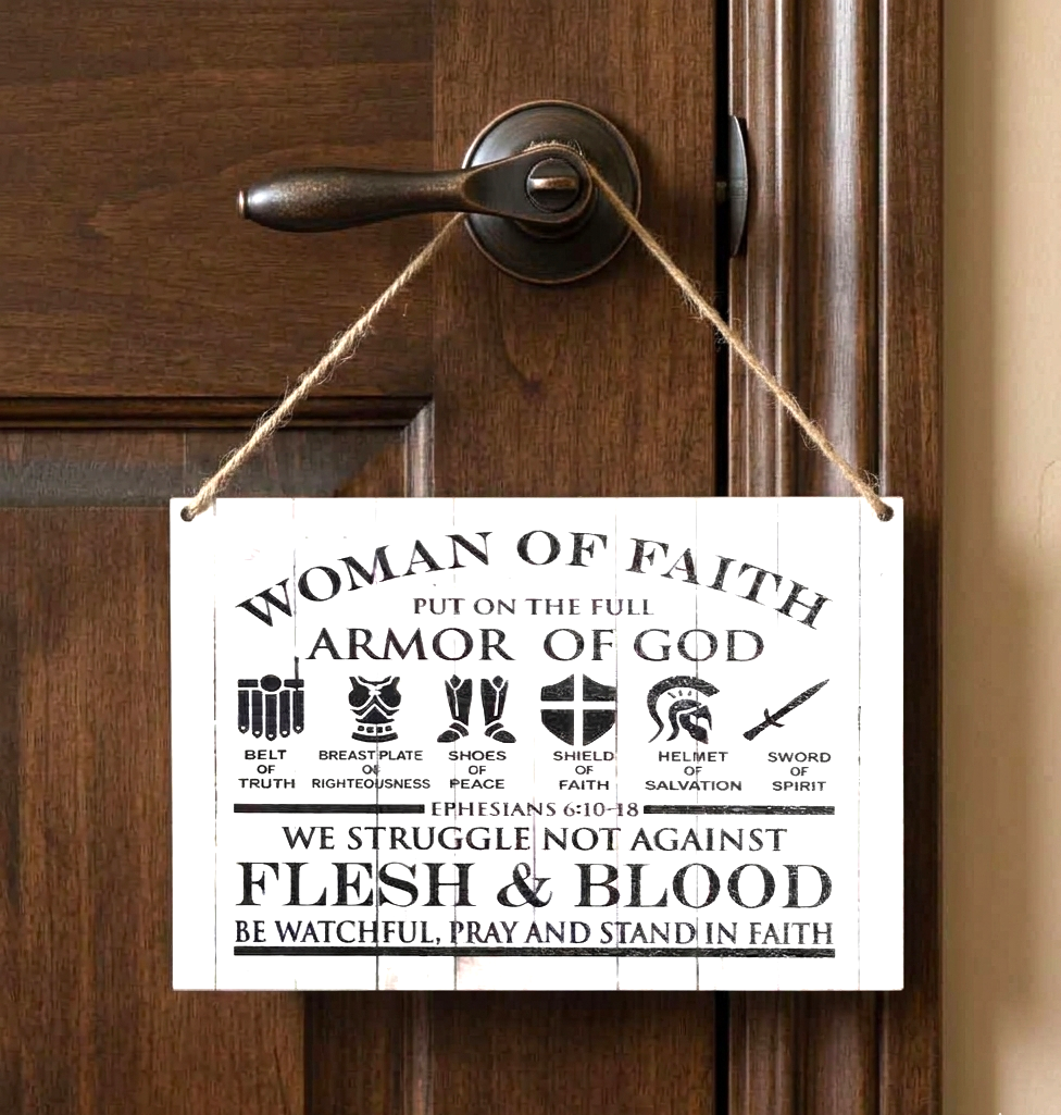 Faith-Based Woman of Faith Armor of God Mini Sign