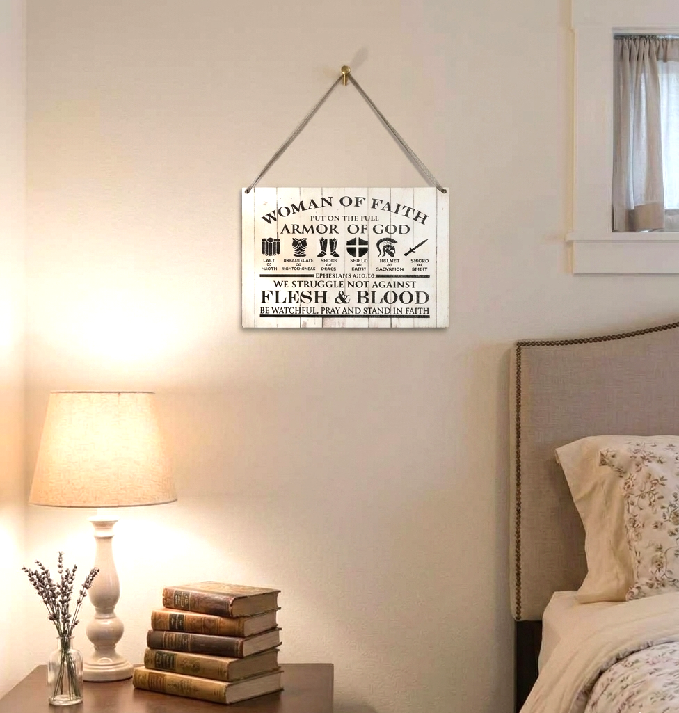 Faith-Based Woman of Faith Armor of God Mini Sign