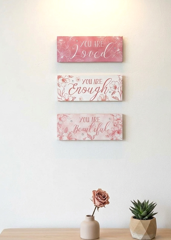 Faith-Based "YOU ARE" (How God Sees Us) – 3-Piece Affirmation Wood Sign Set