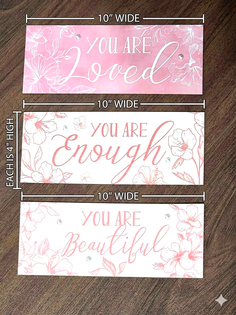 Faith-Based "YOU ARE" (How God Sees Us) – 3-Piece Affirmation Wood Sign Set