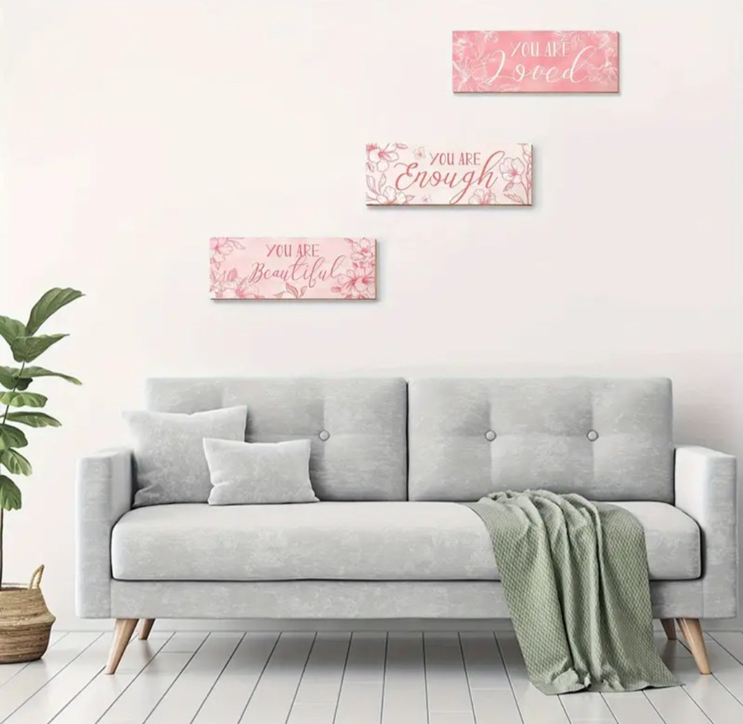 Faith-Based "YOU ARE" (How God Sees Us) – 3-Piece Affirmation Wood Sign Set